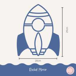 Rocket Shatterproof Mirror Perfect Gift For Bedroom & Nursery Space Themed Decor - thumbnail 4