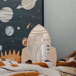 Rocket Shatterproof Mirror Perfect Gift For Bedroom & Nursery Space Themed Decor - thumbnail 2