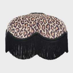 Leopard Print Velvet Fringed Lampshade Art Deco Style, Handmade in England - thumbnail 3