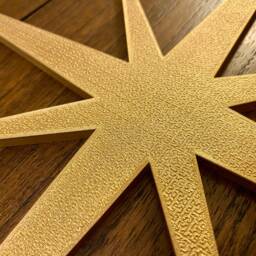 Pointed Atomic Stars - Mid Century Modern Style 3D Printed Painted Gold, Silver, Or Unpainted Black/Pearl White ~ Wall Art/Decor - thumbnail 3