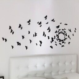 3D Butterfly Wall Art, Black Butterflies, Decor - Soot - thumbnail 3