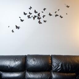 3D Butterfly Wall Art, Black Butterflies, Decor - Soot - thumbnail 2