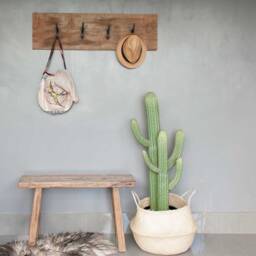Reclaimed Wood Coat Rack With Iron Hooks Rustic Entryway Organizer - thumbnail 2