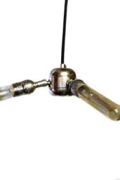 Simply Modern Bare Bulb Triple Light Chrome Edison Pendant/Chandelier - thumbnail 2