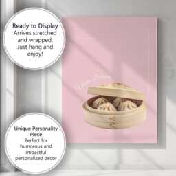 Minimalist Bamboo Dim Sum Dumpling Steamer Canvas Wall Art Print Decor Picture Ready To Hang - thumbnail 3