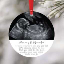 Personalised Baby Scan Bauble For Grandparents - Christmas Gift From The Bump Tree Decoration Sonogram Xmas - thumbnail 1