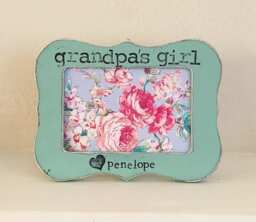 Personalized Grandpa Picture Frame Hand Stamped Distressed Wood - thumbnail 1