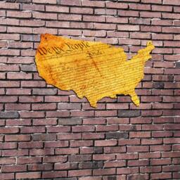 "Plasma Cut Dibond Aluminum Usa Constitution Map Home Decor Wall Art Patriotic Symbolism Declaration United States 35"" X 24" - thumbnail 2
