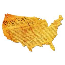 "Plasma Cut Dibond Aluminum Usa Constitution Map Home Decor Wall Art Patriotic Symbolism Declaration United States 35"" X 24" - thumbnail 3