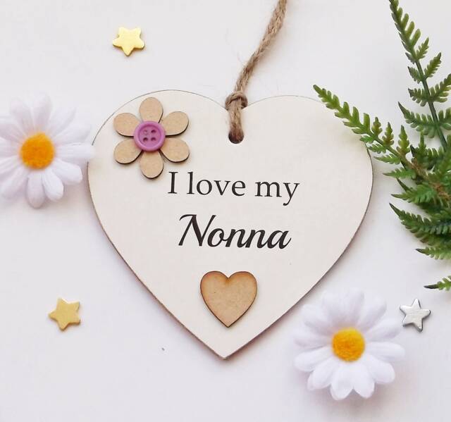 I Love My Nonna Wooden Gift Heart Bottle Tag - image 1