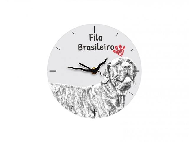 Brazilian Mastiff, Free Standing Mdf Floor Clock With An Image Of A Dog - image 1