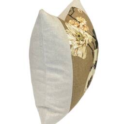 Brown Green Panel Floral Vase Pillow Cover - Yoshino Natural Throw Home Decor - thumbnail 2