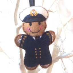 Navy Officer Christmas Decoration Embroidered Felt Sailor Gift - thumbnail 3