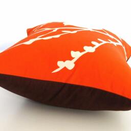 Orange Bird On Cherry Blossom - Mini 10.5 Inches Square Pillow - thumbnail 4