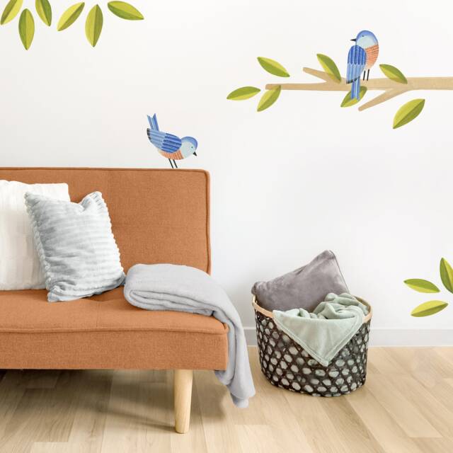 Eastern Bluebird - Fabric Wall Decal Feather Mej - image 1