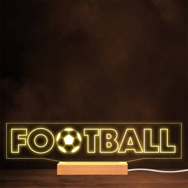 Football Word Fan Ball Sports Personalised Gift Lamp Night Light - image 1