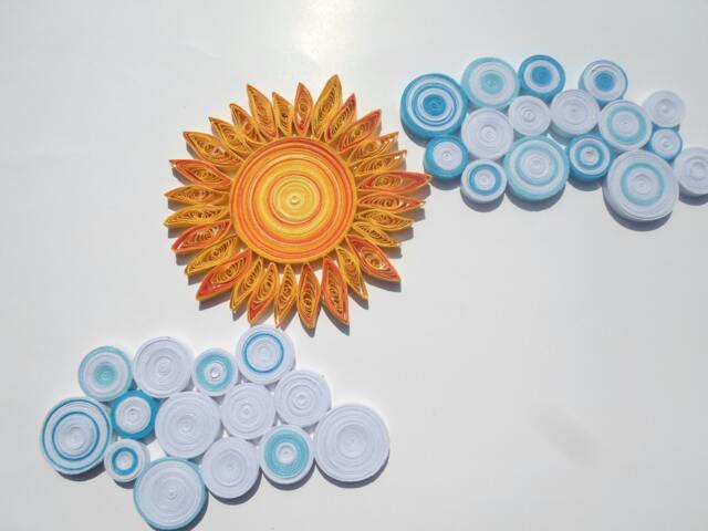 Nursery Children Room Wall Decor Sun Clouds Hangings - image 1