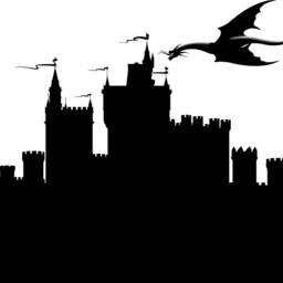 Castle Decal, Medieval Decor, Dragon Silhouette Sticker, Storybook Design, Fairytale Wall Art, Mythical Creature - thumbnail 3