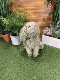 Stone Garden King Charles/Cocker Spaniel Dog Statue Gift Ornament - thumbnail 1