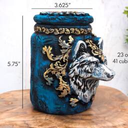 Wolf Head Apothecary Jar Potion Bottle/Gothic Home Decor Wiccan Altar Statue Bowl Pagan Witchy Witchcraft Occult Sculpture Pet Urn - thumbnail 3