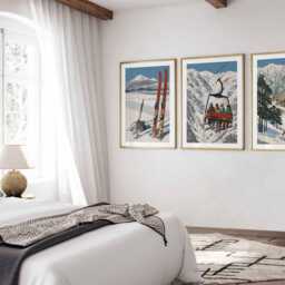 Japanese Ski Poster Set Of 3 - Vintage Skiing Wall Art, Travel Scenic Japan Slopes Prints, Winter Sports Gift Idea - thumbnail 2