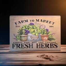 Farmhouse Kitchen Herbs Metal Sign Rustic Wall Art Plaque Vintage Home Decor - thumbnail 3