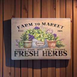 Farmhouse Kitchen Herbs Metal Sign Rustic Wall Art Plaque Vintage Home Decor - thumbnail 2