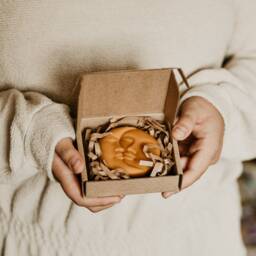 Sun & Moon Candle, Gift For Him/Her, Face Beeswax Eclipse Natural, Decorative Candles - thumbnail 3