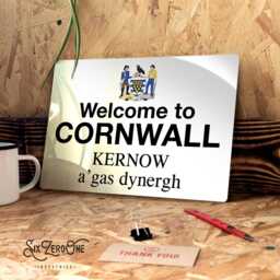 Welcome To Cornwall Metal Street Sign - Worn Or Clean Look Available Kernow A'gas Dynrgh - thumbnail 2
