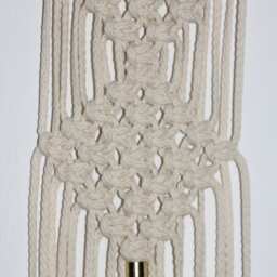 Makramee Wandbehang Goldener Reif Macrame Wall Hanger With A Golden Hoop & Goldenen Metal/Art Decor Home Hanging Fiber - thumbnail 3