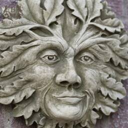 Jack The Green Man Stone Hanging Plaque - Outdoor Leaf Ivy Face Garden Ornament British UK Gift - thumbnail 2