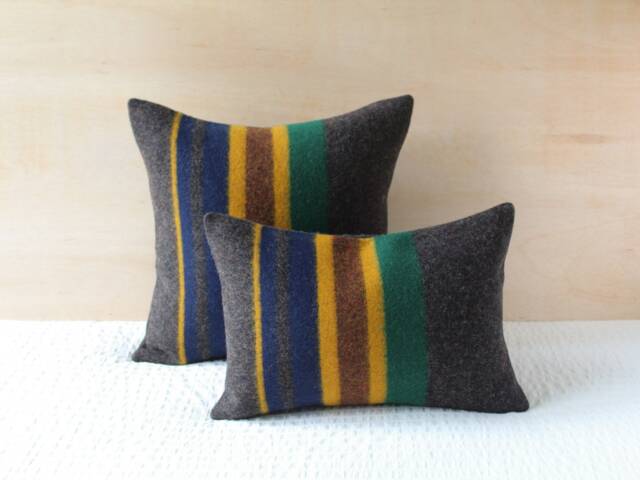 Yakima Camp Blanket Wool Pillow Cover in Oxford, Striped Cabin - Ready To Ship - image 1