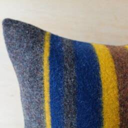 Yakima Camp Blanket Wool Pillow Cover in Oxford, Striped Cabin - Ready To Ship - thumbnail 3