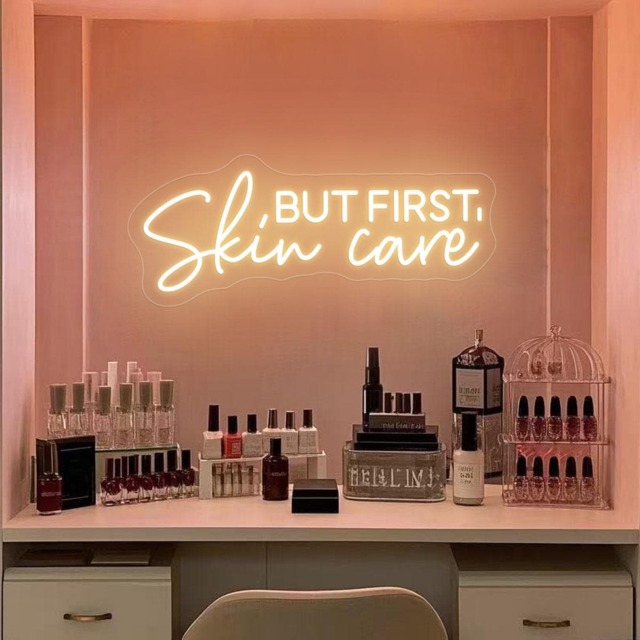But First, Skin Care Neon Sign Beauty Salon Wall Art - image 1