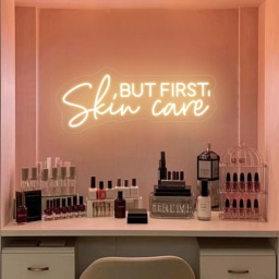 But First, Skin Care Neon Sign Beauty Salon Wall Art - thumbnail 1