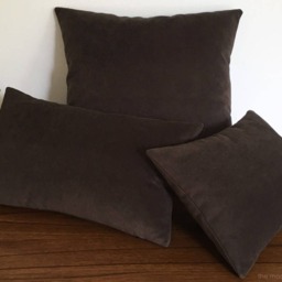Chocolate Velvet Suede Decorative Throw Pillow Cover/Case Cushion 12x16 - thumbnail 2