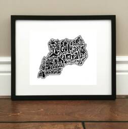 Uganda Map Art Print - Of Original Hand Drawn Map Including Landmarks, Culture, Symbols, & Cities - thumbnail 1