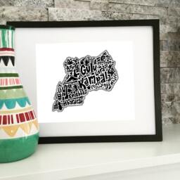 Uganda Map Art Print - Of Original Hand Drawn Map Including Landmarks, Culture, Symbols, & Cities - thumbnail 2
