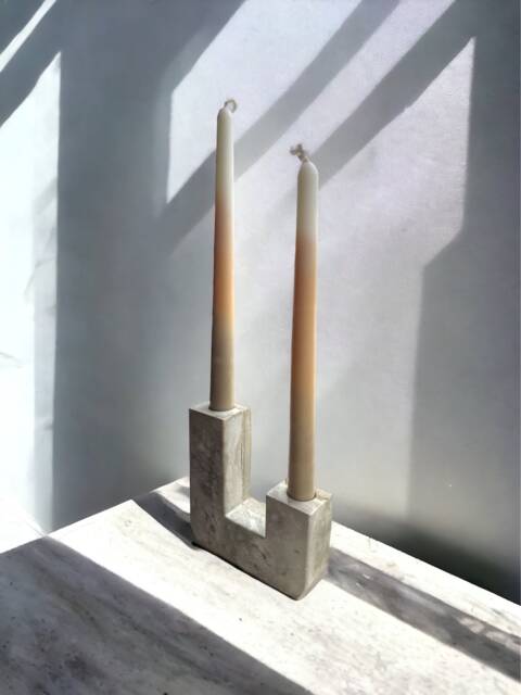 Handmade Cement U-Shaped Candlestick Holder Nordic Minimalist Decor - image 1