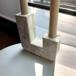 Handmade Cement U-Shaped Candlestick Holder Nordic Minimalist Decor - thumbnail 4