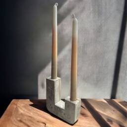 Handmade Cement U-Shaped Candlestick Holder Nordic Minimalist Decor - thumbnail 3