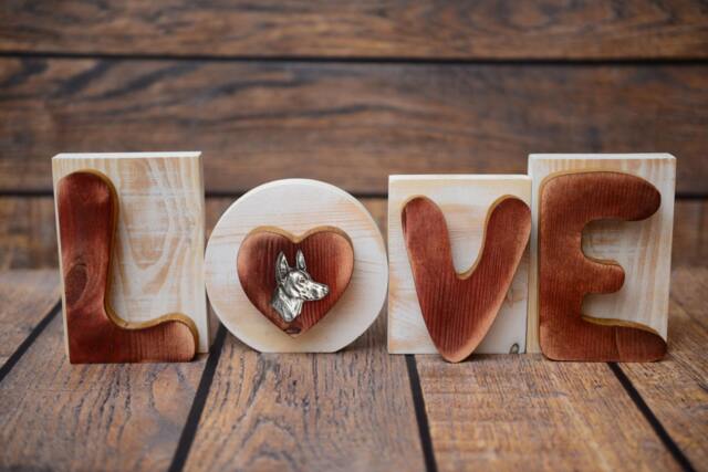 "Wooden Sign Love Great Decoration Purebred Dog in The Letter ""O" - image 1