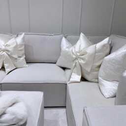 Luxury Christmas Tied Up Bow Cushion Pillow For Sofa Or Bed - From The Couture - thumbnail 2