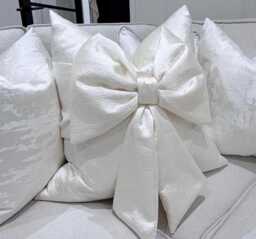 Luxury Christmas Tied Up Bow Cushion Pillow For Sofa Or Bed - From The Couture - thumbnail 1