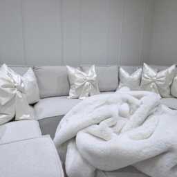 Luxury Christmas Tied Up Bow Cushion Pillow For Sofa Or Bed - From The Couture - thumbnail 3
