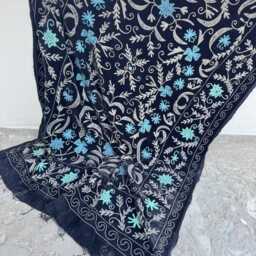 Uzbek Style Velvet Suzani Quilt - Handmade Boho Bedding - thumbnail 4