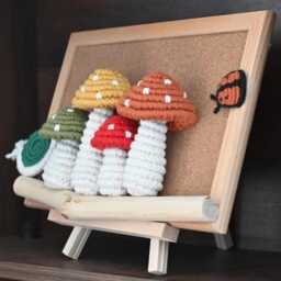 Personalized Mushroom Family Wall Art, Father's Day Gift For Dad From Kids, Custom Decor, Hanging, Woodland Father - thumbnail 2