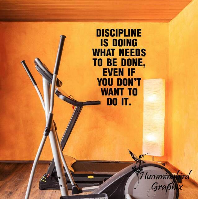 Discipline Quote Vinyl Wall Decal Fitness Gym Decor - image 1