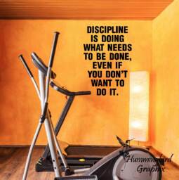 Discipline Quote Vinyl Wall Decal Fitness Gym Decor - thumbnail 1