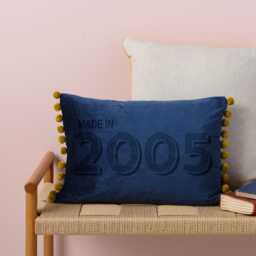 Personalised 21st Birthday Gift Velvet Cushion. Pompom Cushion - thumbnail 4